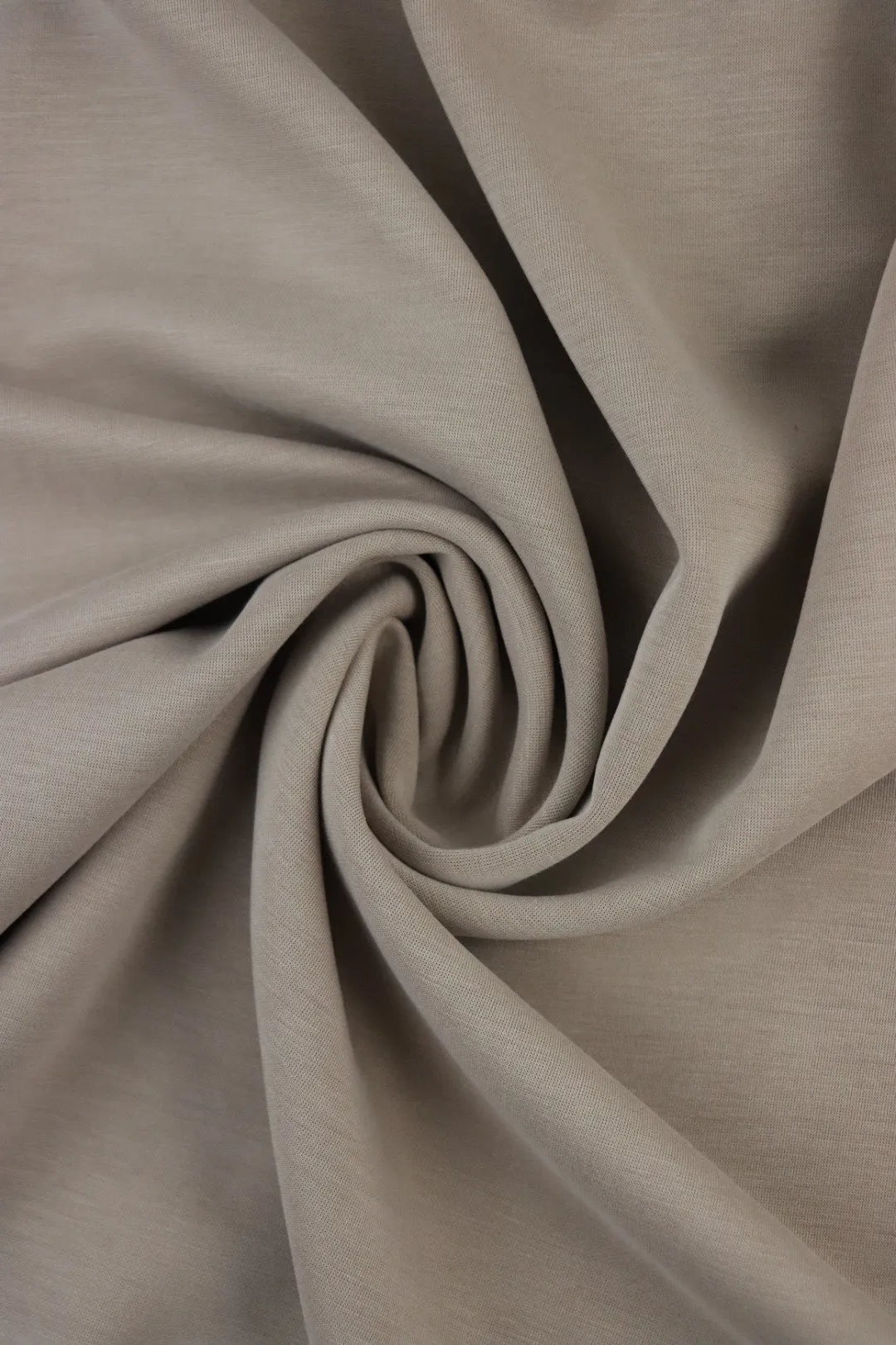 1YD 33IN REMNANT; Taupe Cupro Double Knit Techno
