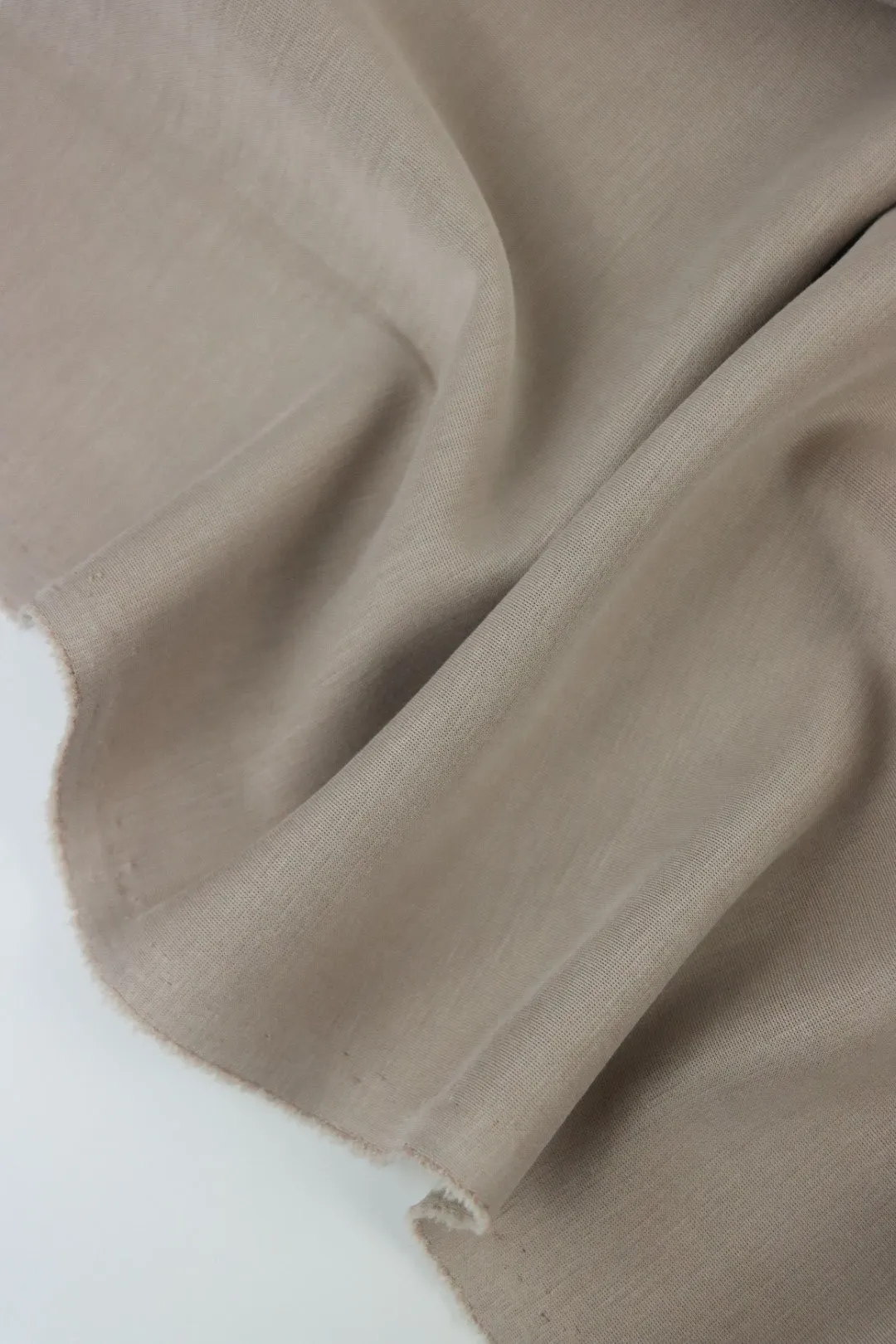 1YD 33IN REMNANT; Taupe Cupro Double Knit Techno