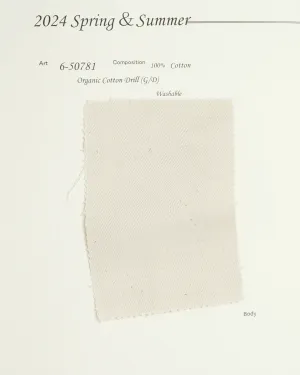6-50781 Garment Dyed Organic Cotton Drill