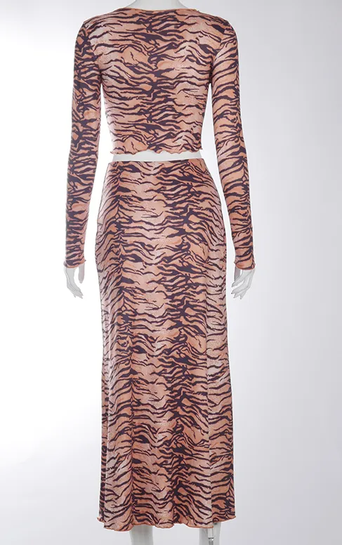 Animal Print Two Piece Set