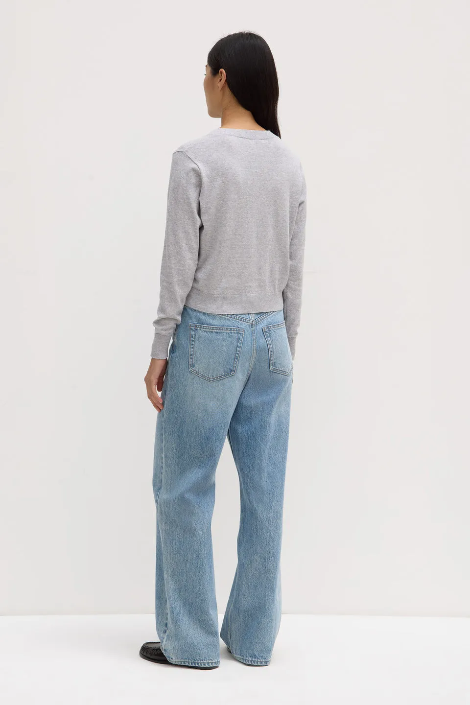 Assembly Label - Semra Cotton Cashmere Cardigan, Grey Marle