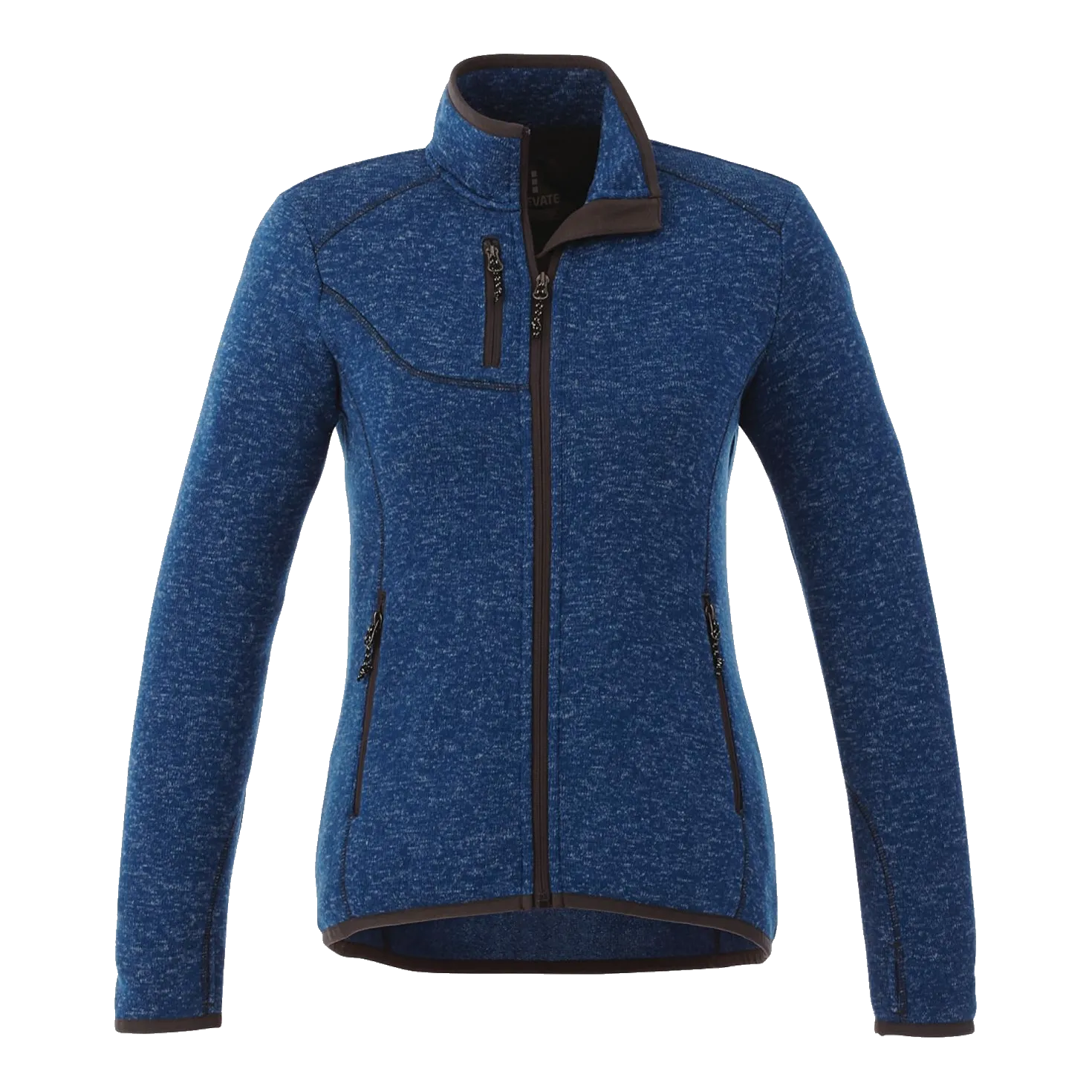B2493W Women's Sweater Knit Full Zip Jacket with Thumb Holes