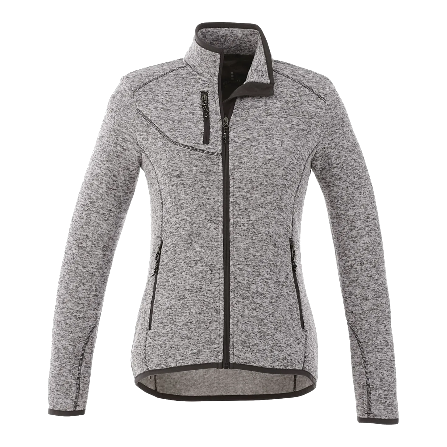 B2493W Women's Sweater Knit Full Zip Jacket with Thumb Holes