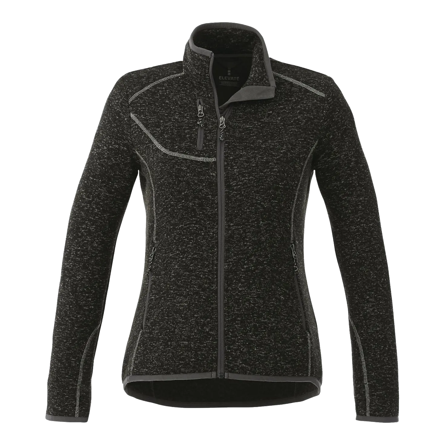 B2493W Women's Sweater Knit Full Zip Jacket with Thumb Holes