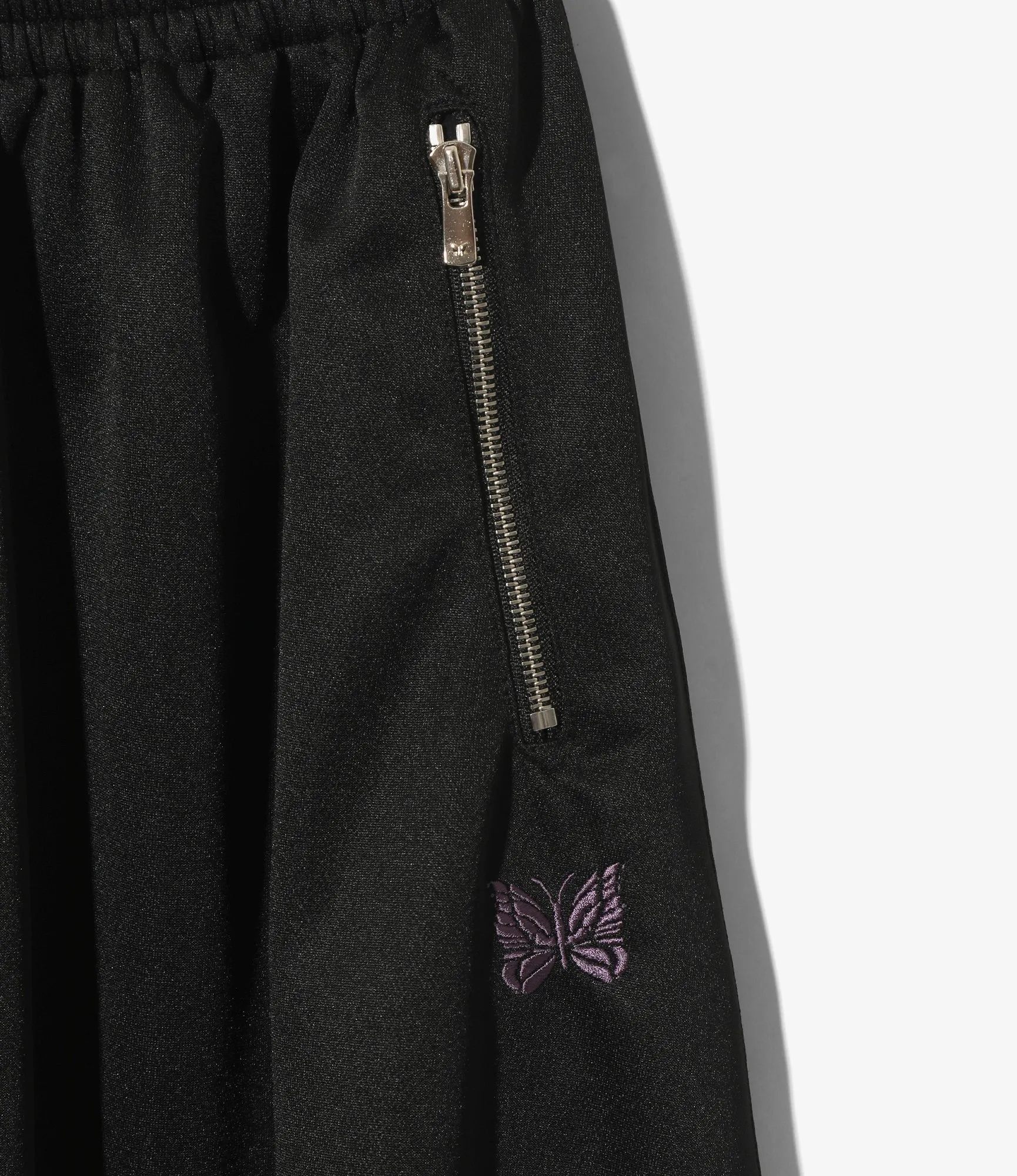 Balloon Track Skirt – Black Smooth Polyester