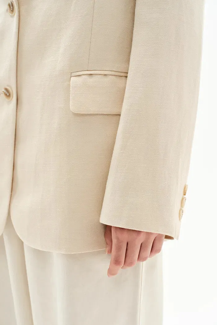 Barra Suit Blazer in Silk Linen