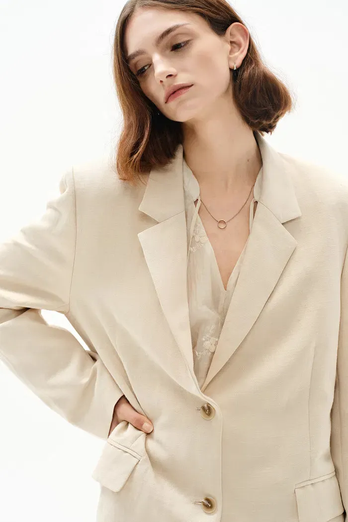 Barra Suit Blazer in Silk Linen