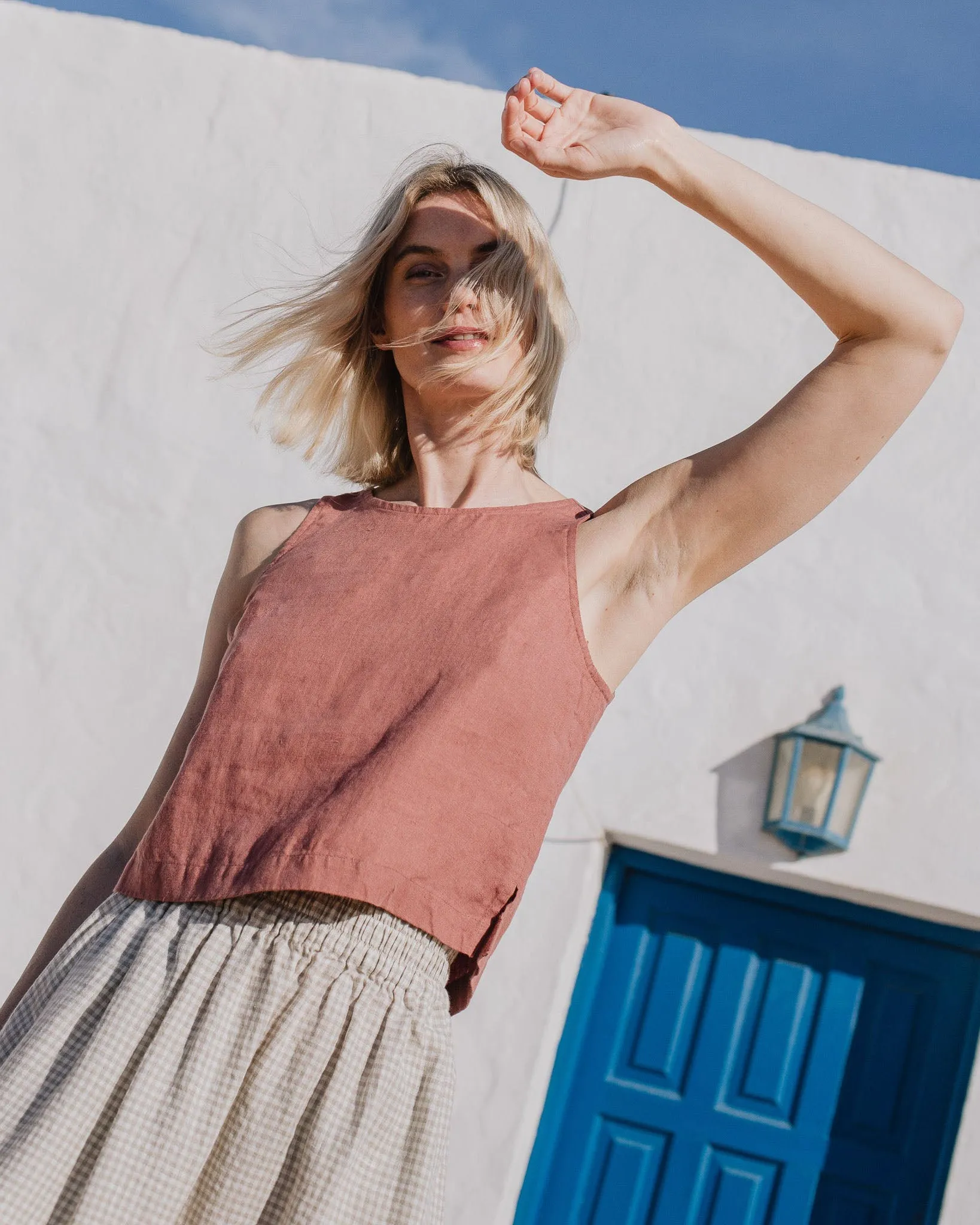 BAY cropped linen top