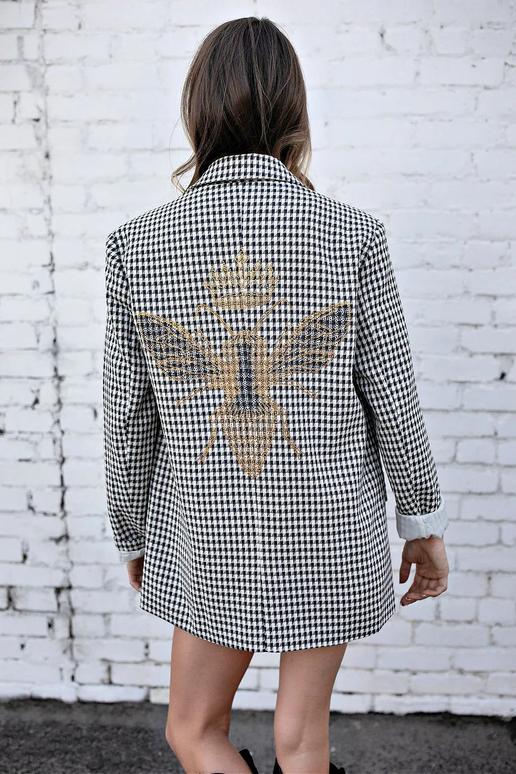 BEST SELLER!! The Rock Studded Houndstooth Blazer