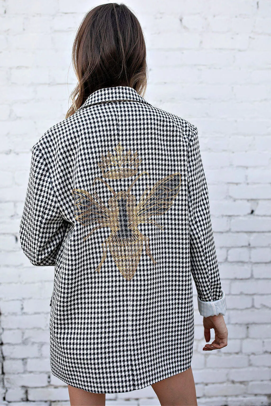 BEST SELLER!! The Rock Studded Houndstooth Blazer