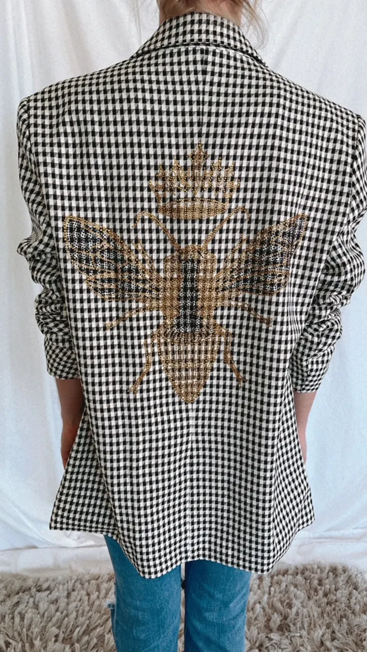 BEST SELLER!! The Rock Studded Houndstooth Blazer