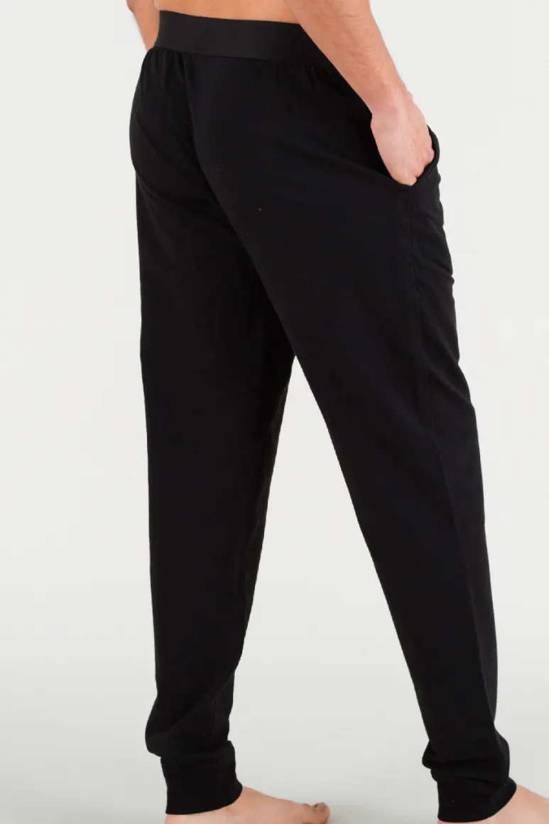 Black Lounge Pants in Pima Cotton