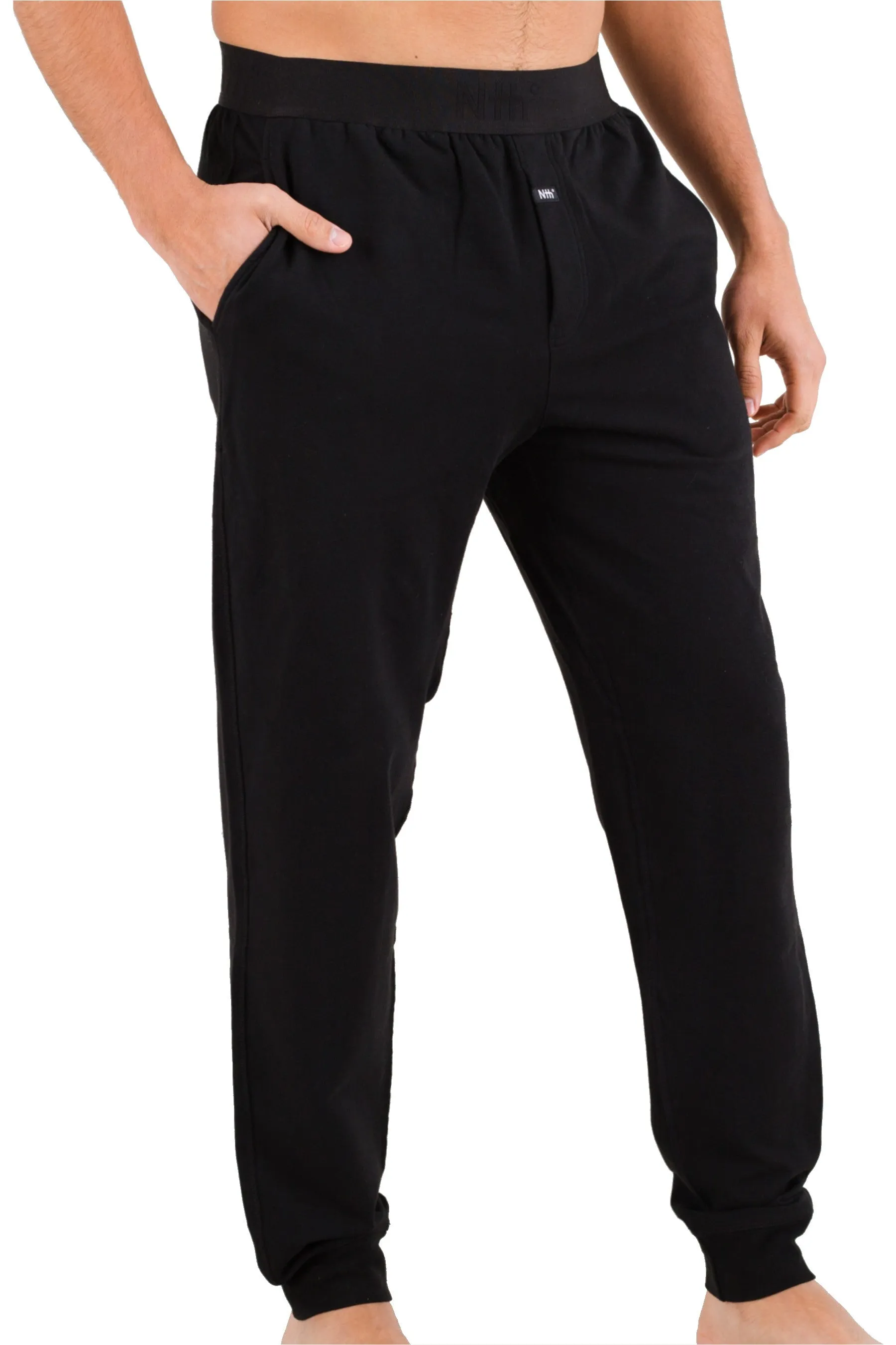 Black Lounge Pants in Pima Cotton