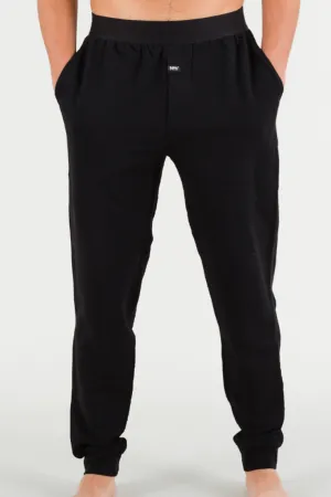 Black Lounge Pants in Pima Cotton