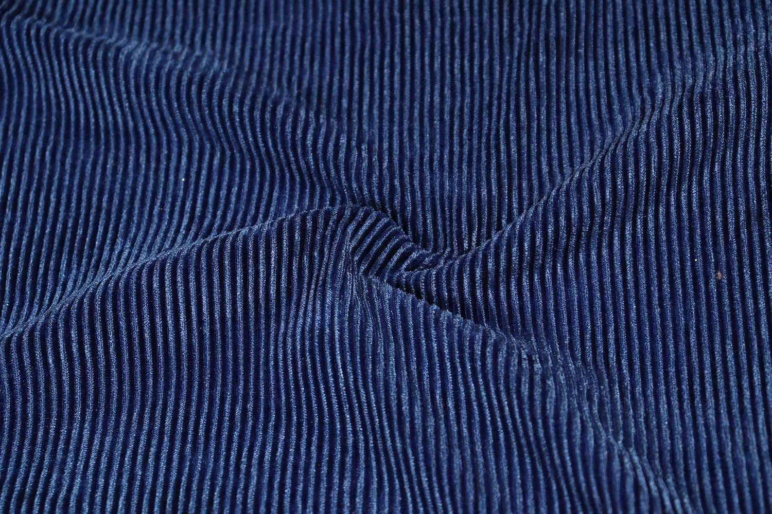Blue Pleated Veour Velvet Fabric