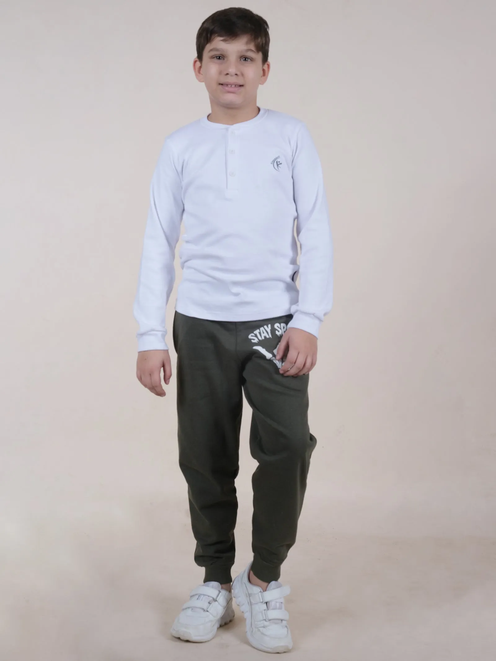 Boys Fleece Printed Straight Pocket Track Pant