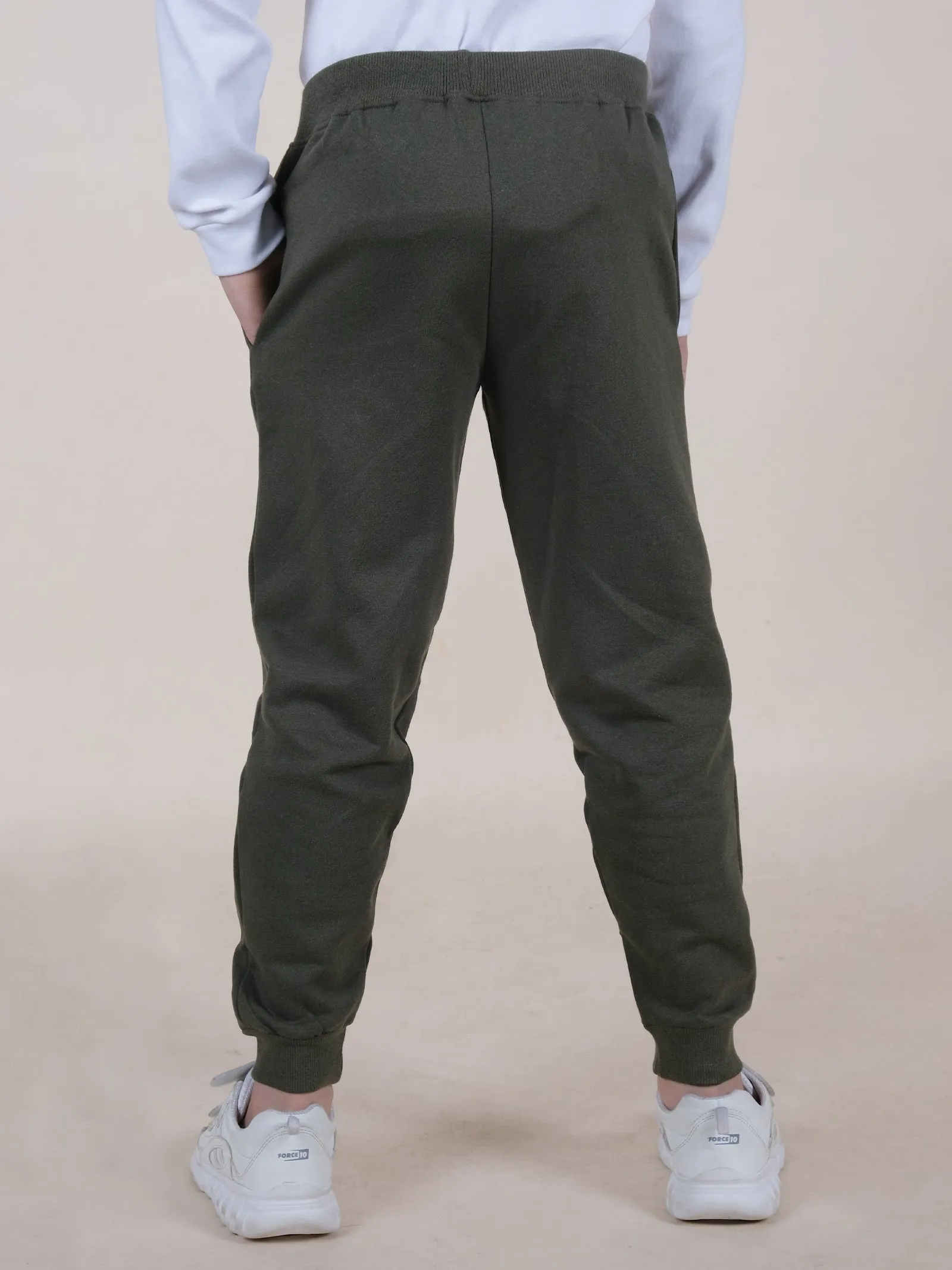Boys Fleece Printed Straight Pocket Track Pant