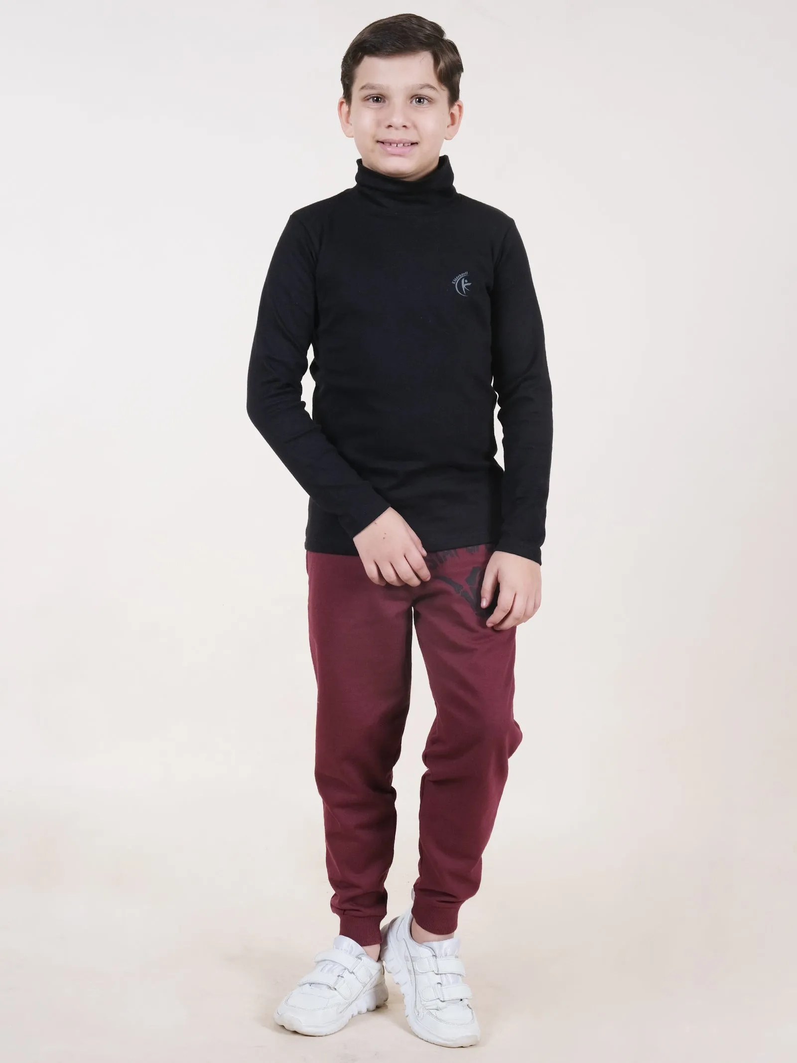 Boys Fleece Printed Straight Pocket Track Pant