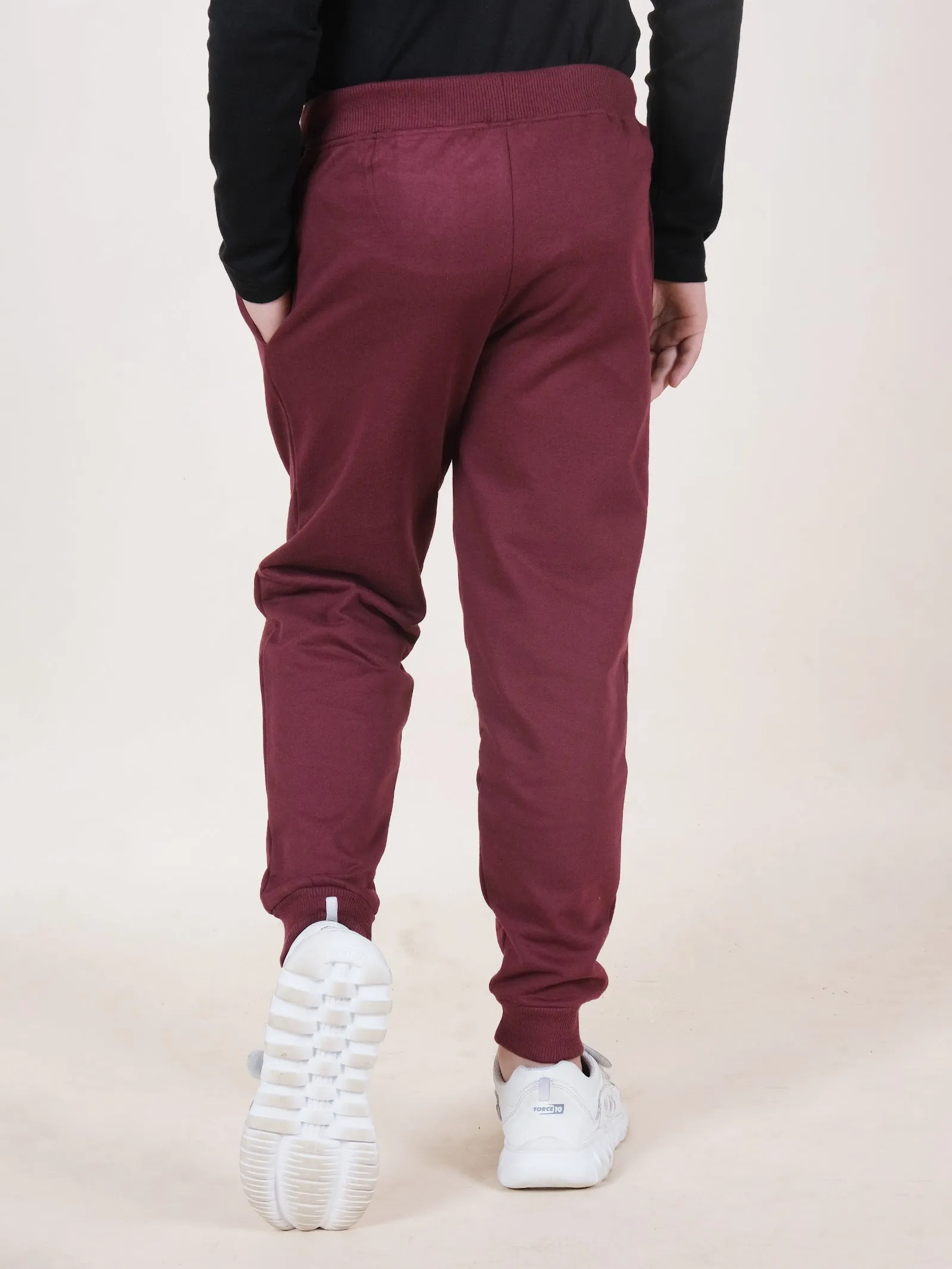 Boys Fleece Printed Straight Pocket Track Pant