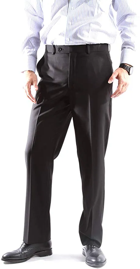 Caravelli Men's Super 150's Poly/Viscose Wool Feel Single Breasted 2 Button Regular Fit 2pc Suit Style S600512N in Black Color (free shipping)