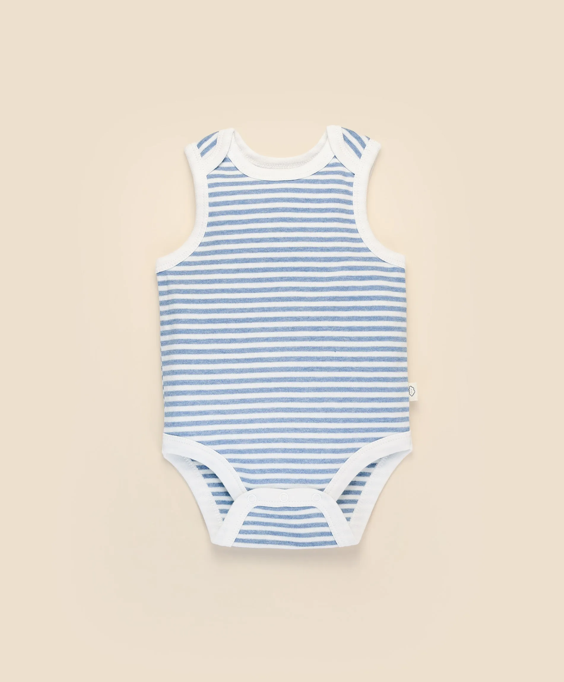 Comfy baby singlet bodysuit - Blue stripes