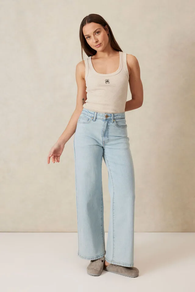 Contour rib scoop tank - Oatmeal