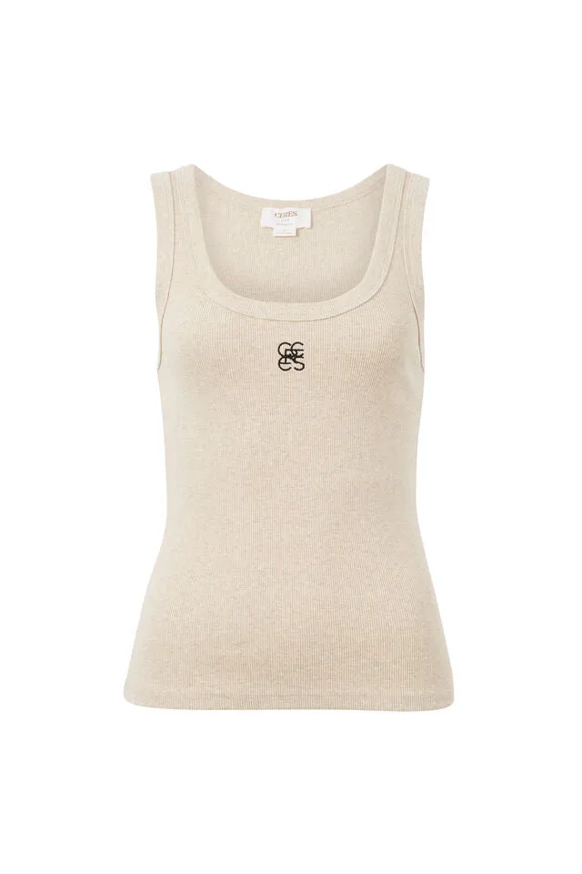 Contour rib scoop tank - Oatmeal