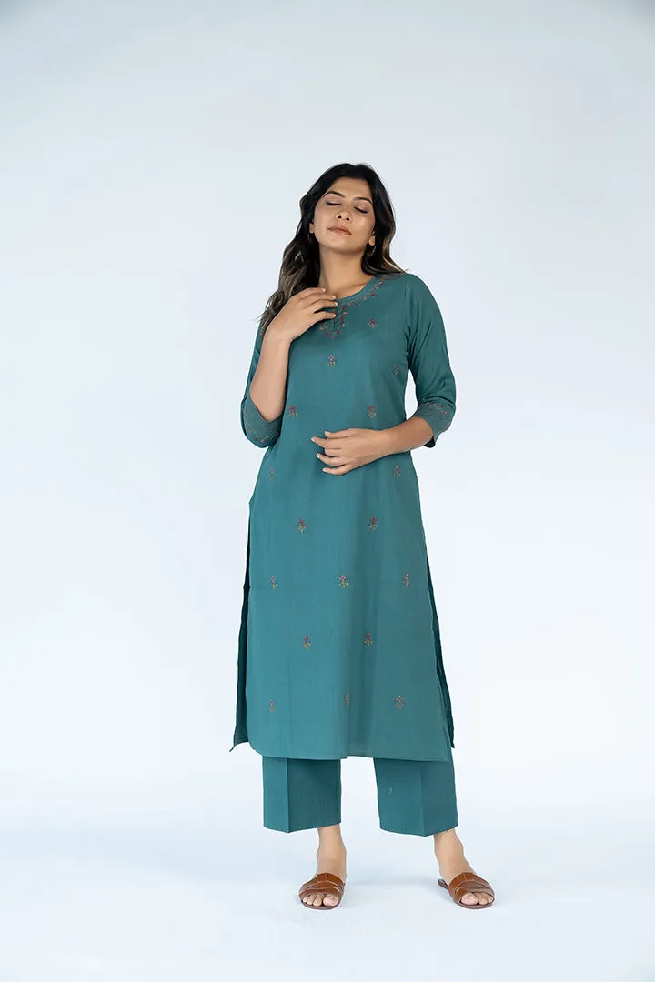 Cotton Parallel - Jade Green