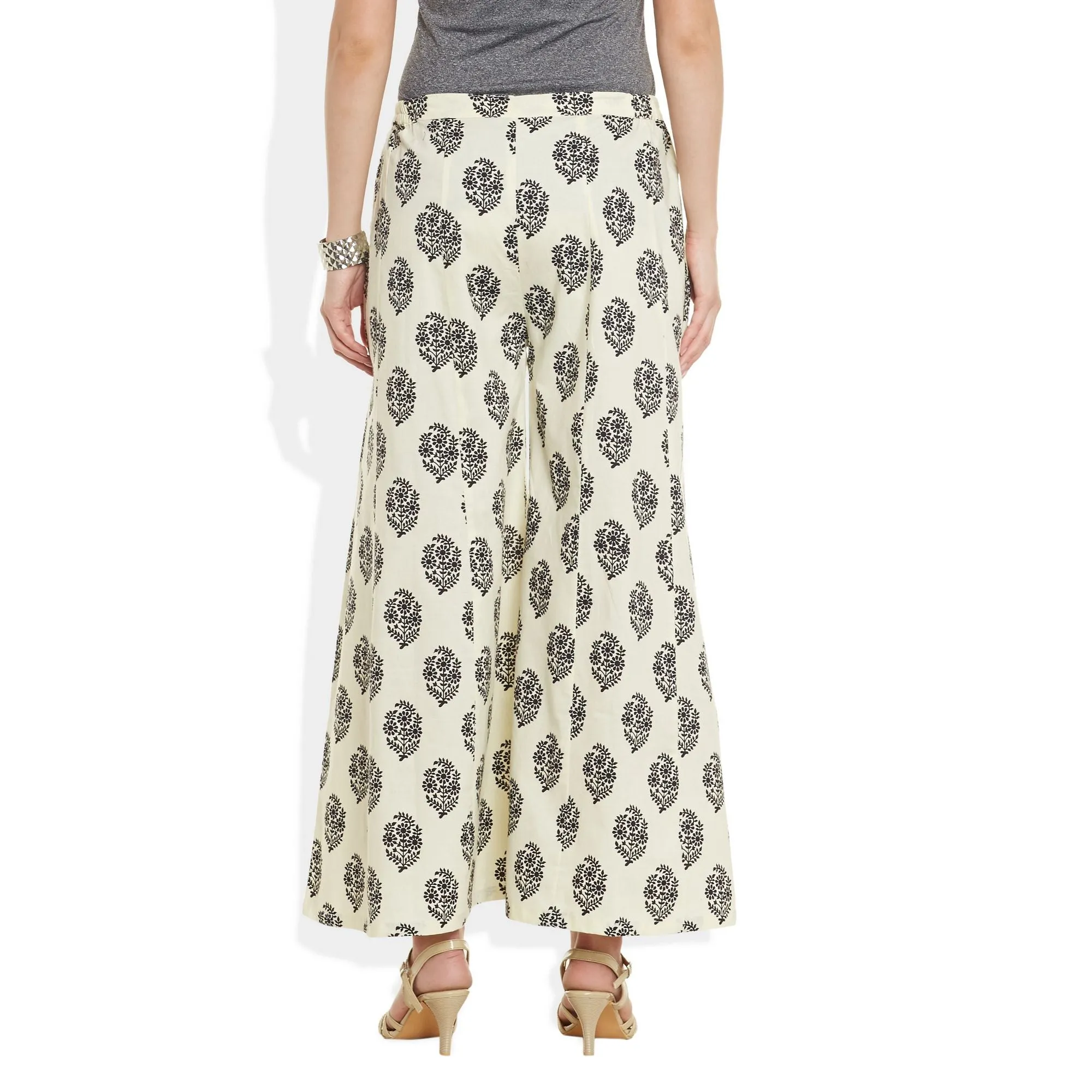 Cotton Printed Palazzo Pants For Women Indian,Large,W-CPLZL-2713
