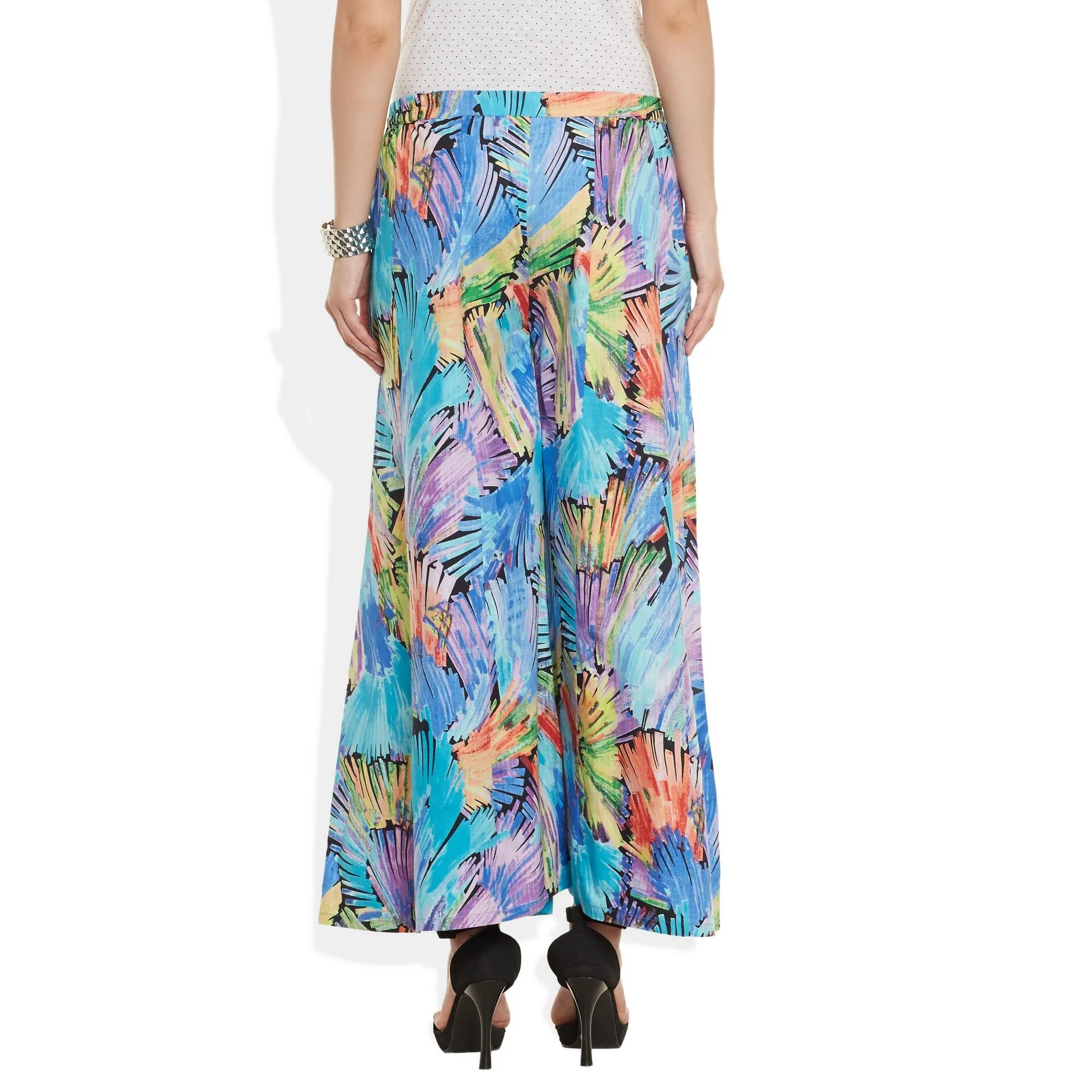 Cotton Printed Palazzo Pants For Women Indian,X-Large,W-CPLZXL-2734