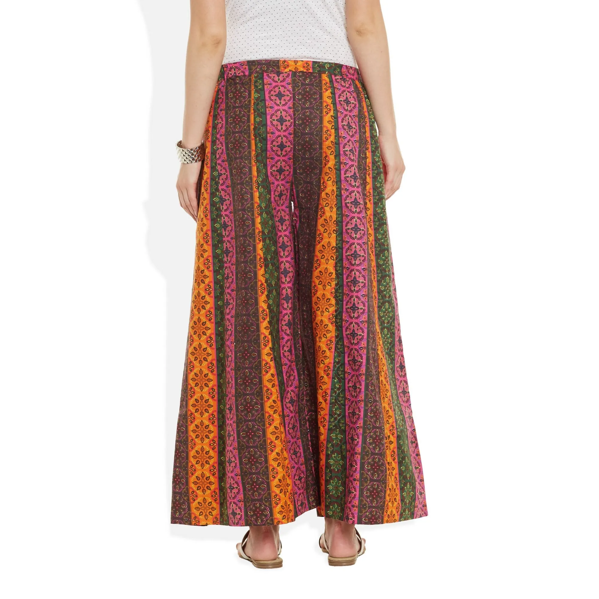 Cotton Printed Palazzo Pants For Women Indian,X-Large,W-CPLZXL-2736