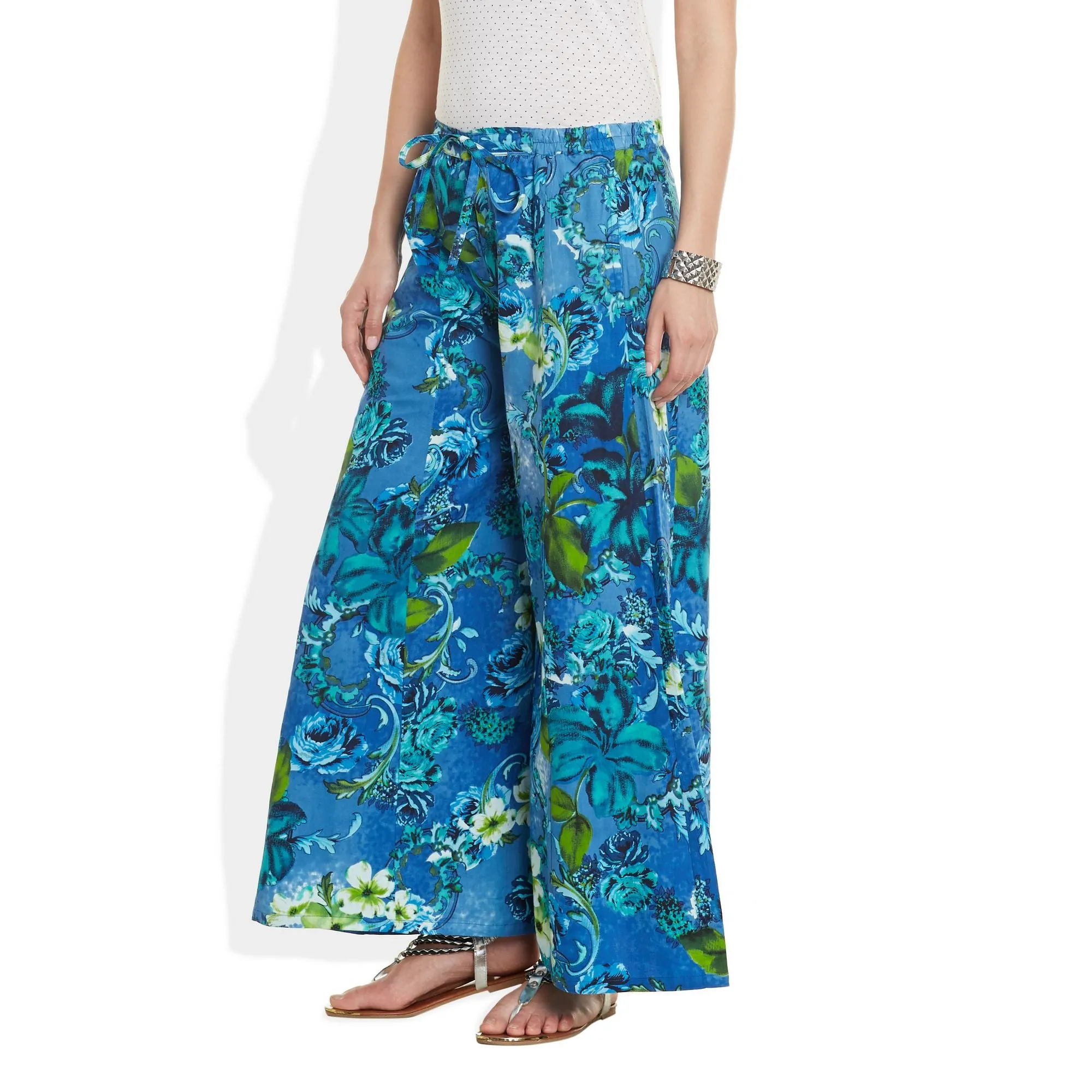 Cotton Printed Palazzo Pants For Women Indian,X-Large,W-CPLZXL-2737