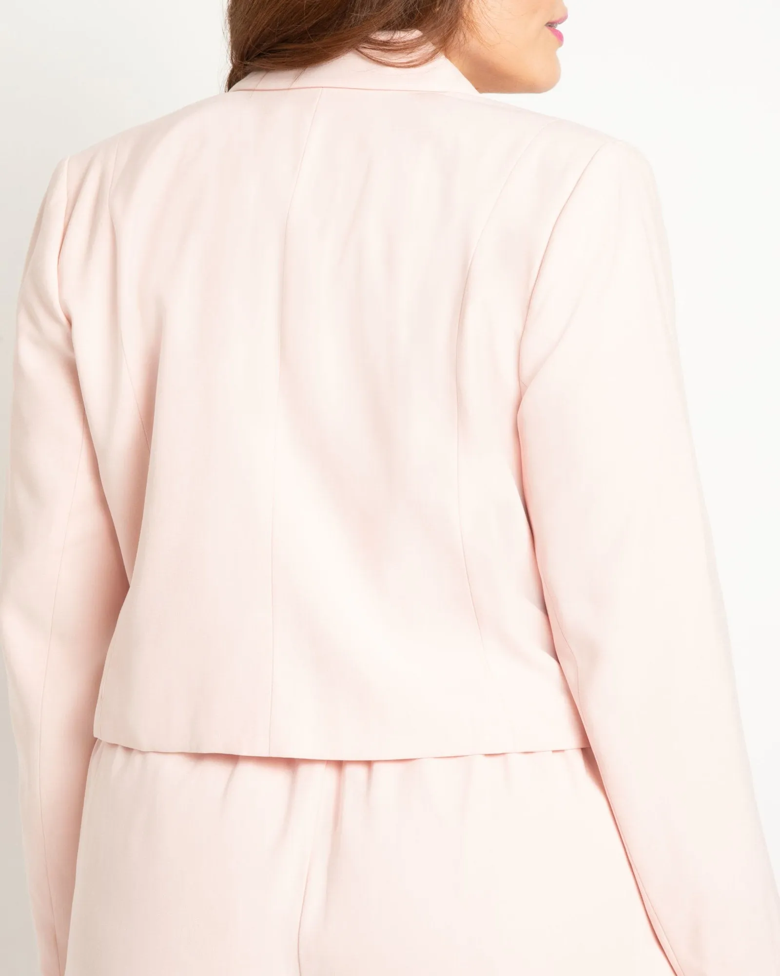 Cropped Double Breasted Blazer | Veiled Pink