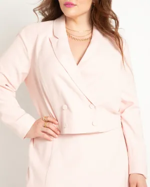 Cropped Double Breasted Blazer | Veiled Pink