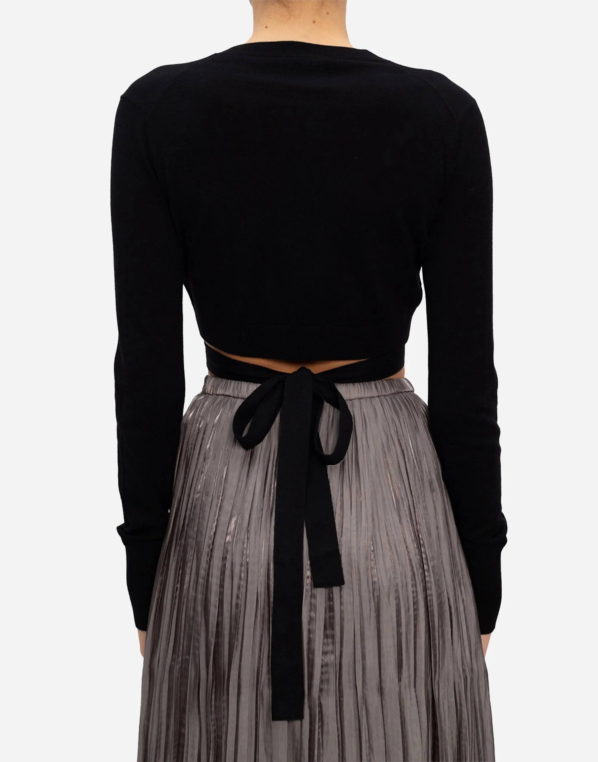 Cropped Wrapped Wool Cardigan