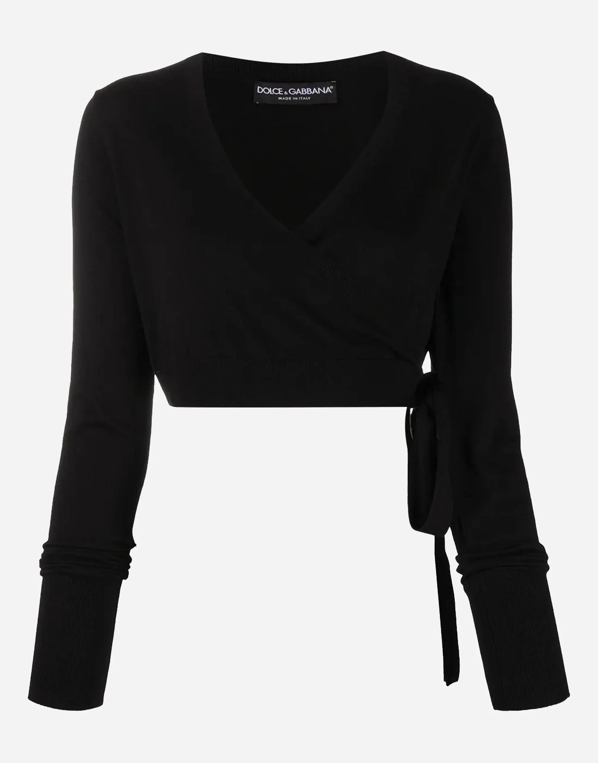 Cropped Wrapped Wool Cardigan