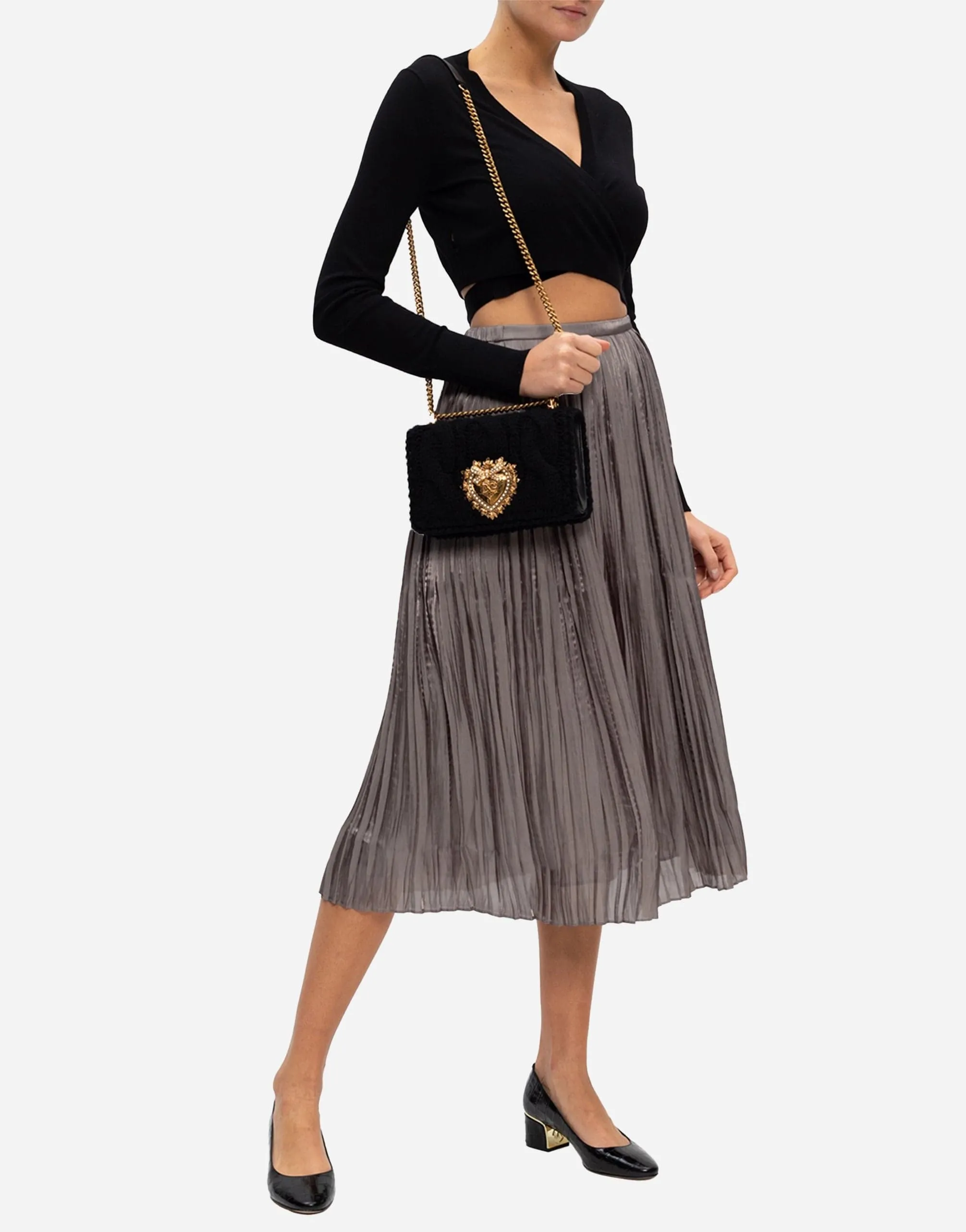 Cropped Wrapped Wool Cardigan