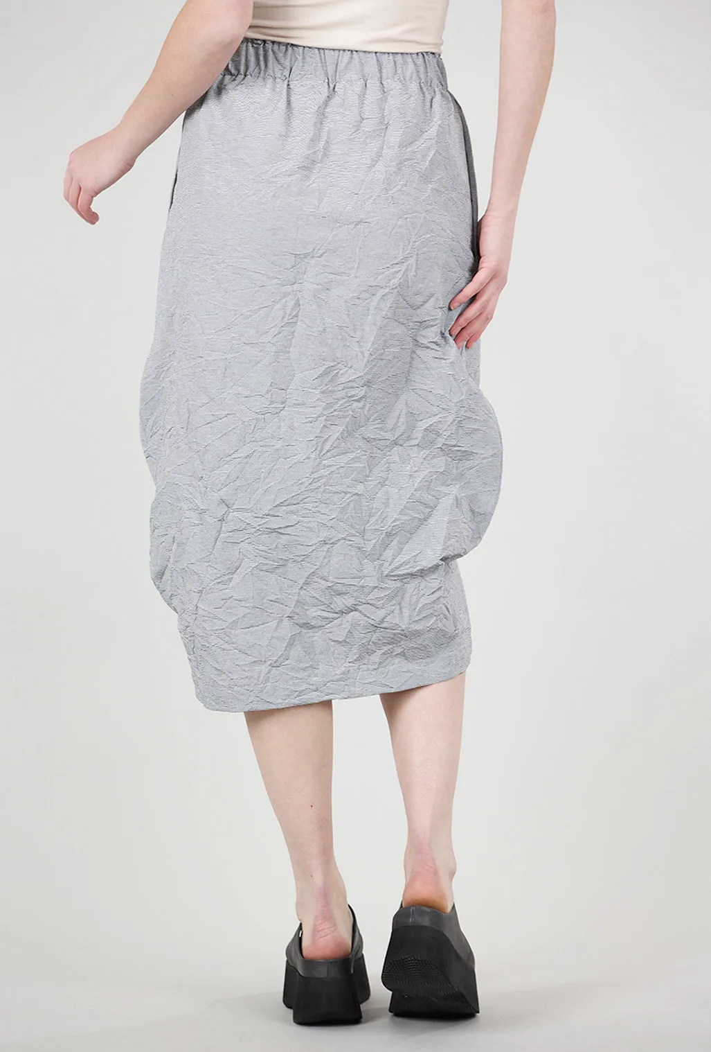Crush Pinstripe Pintuck Skirt, Gray