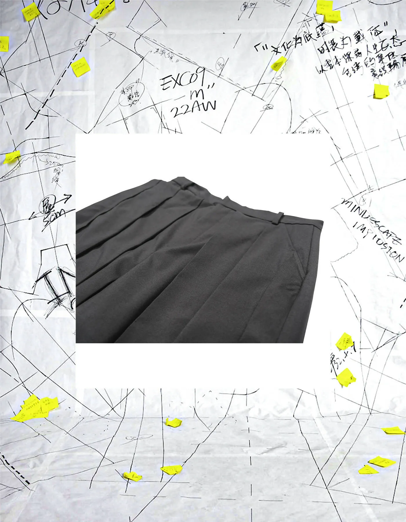 Deconstructed Pleated Wide-Leg Shorts