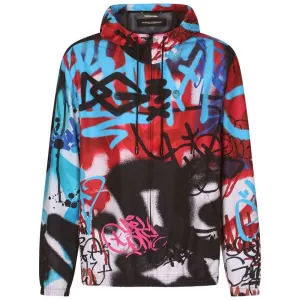 Dolce & Gabbana Graffiti-Inspired Nylon Hooded Jacket