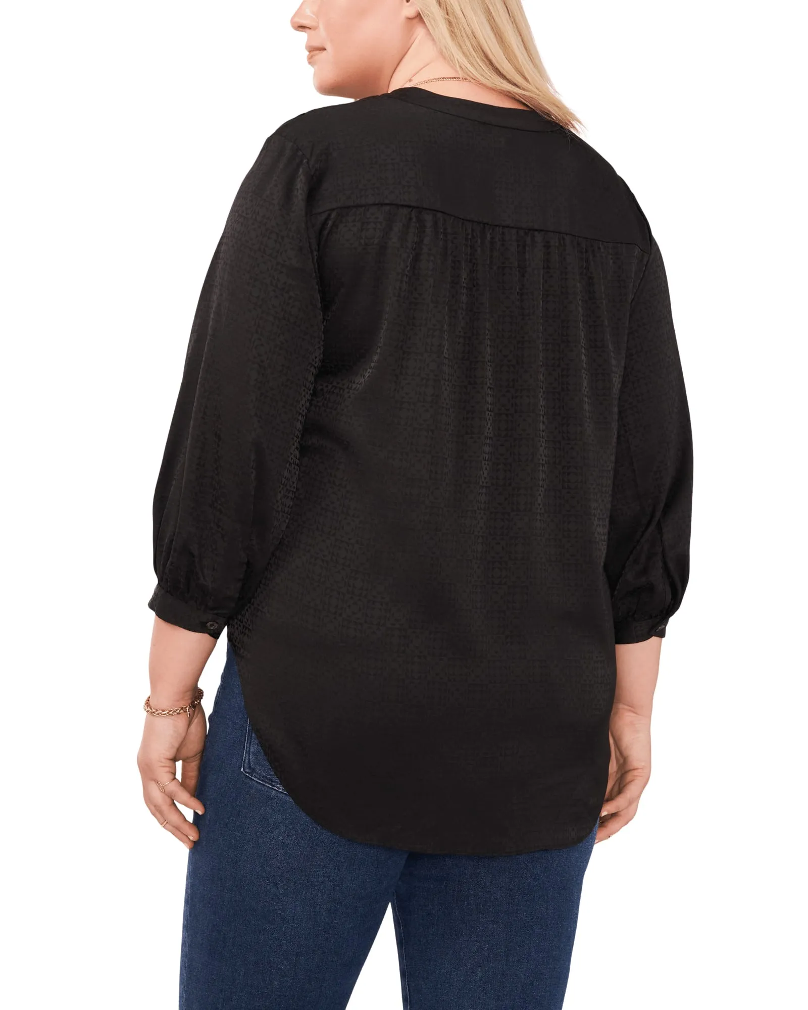 Eliana Jacquard Blouse | RICH BLACK