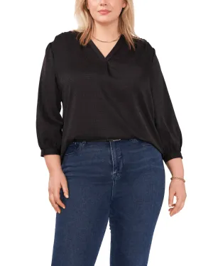 Eliana Jacquard Blouse | RICH BLACK
