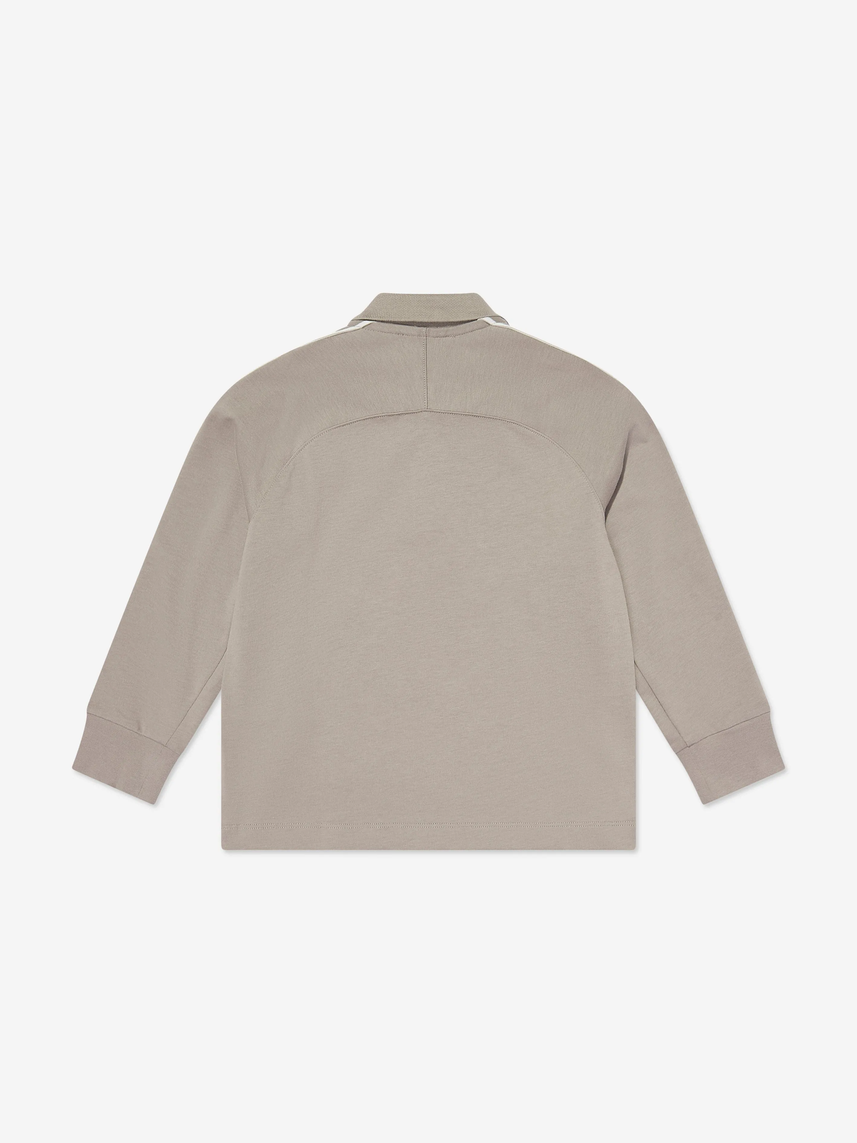 Emporio Armani Boys Long Sleeve Polo Shirt in Beige