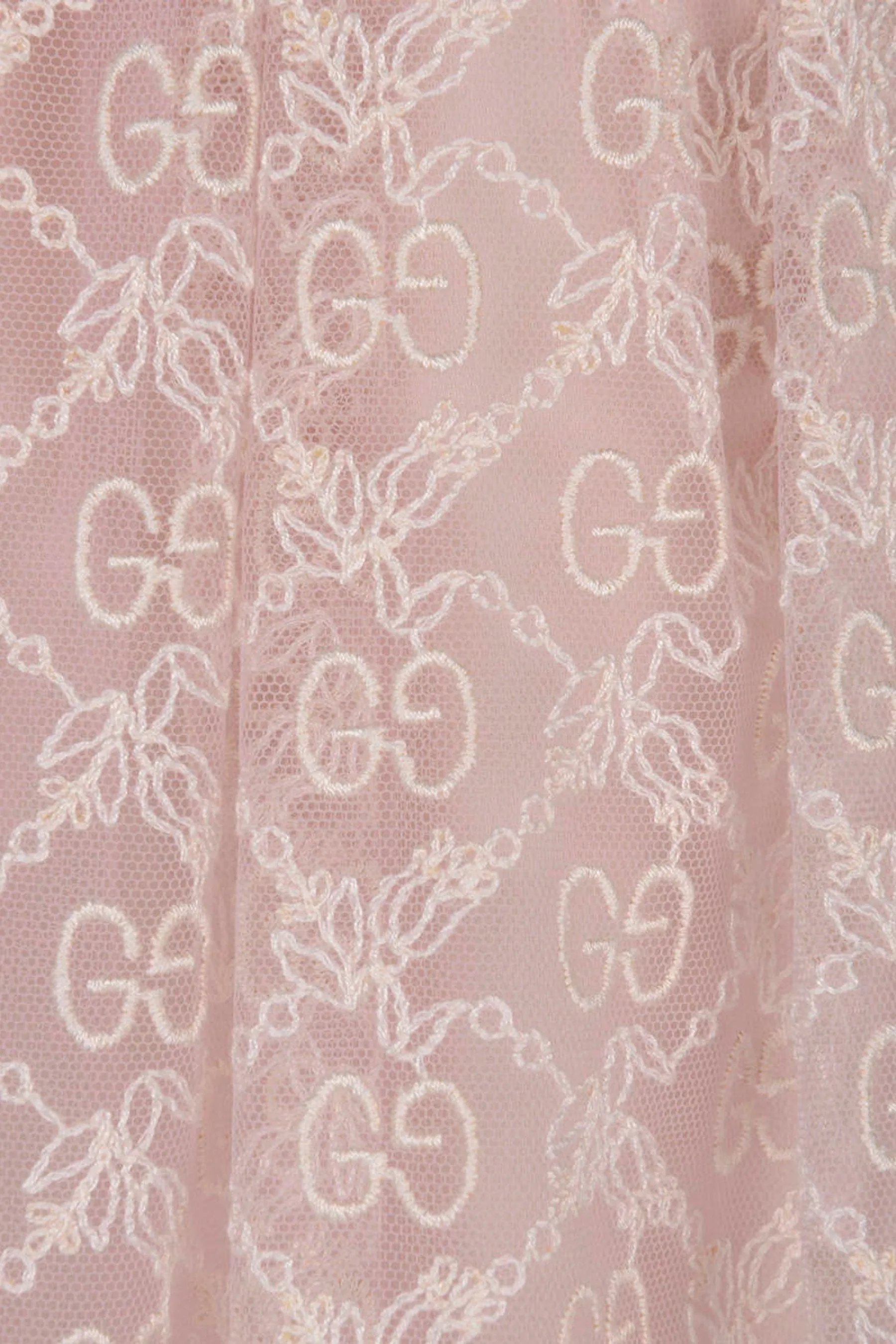 Gucci Girls light tulle GG embroidered skirt