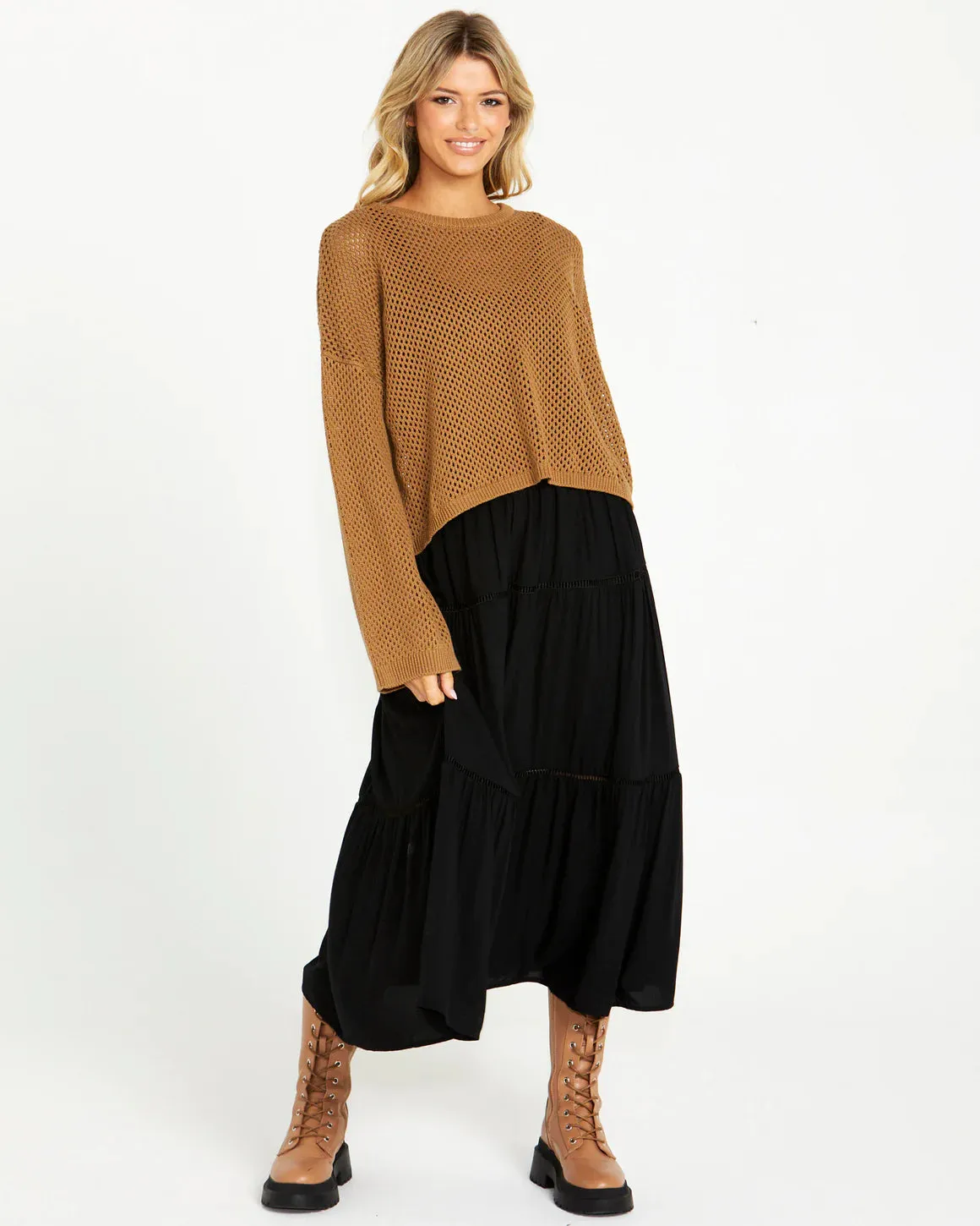 Lily Bell Sleeve Top - Mocha