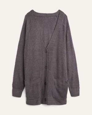 Maia Boyfriend Cardigan | Charcoal Grey
