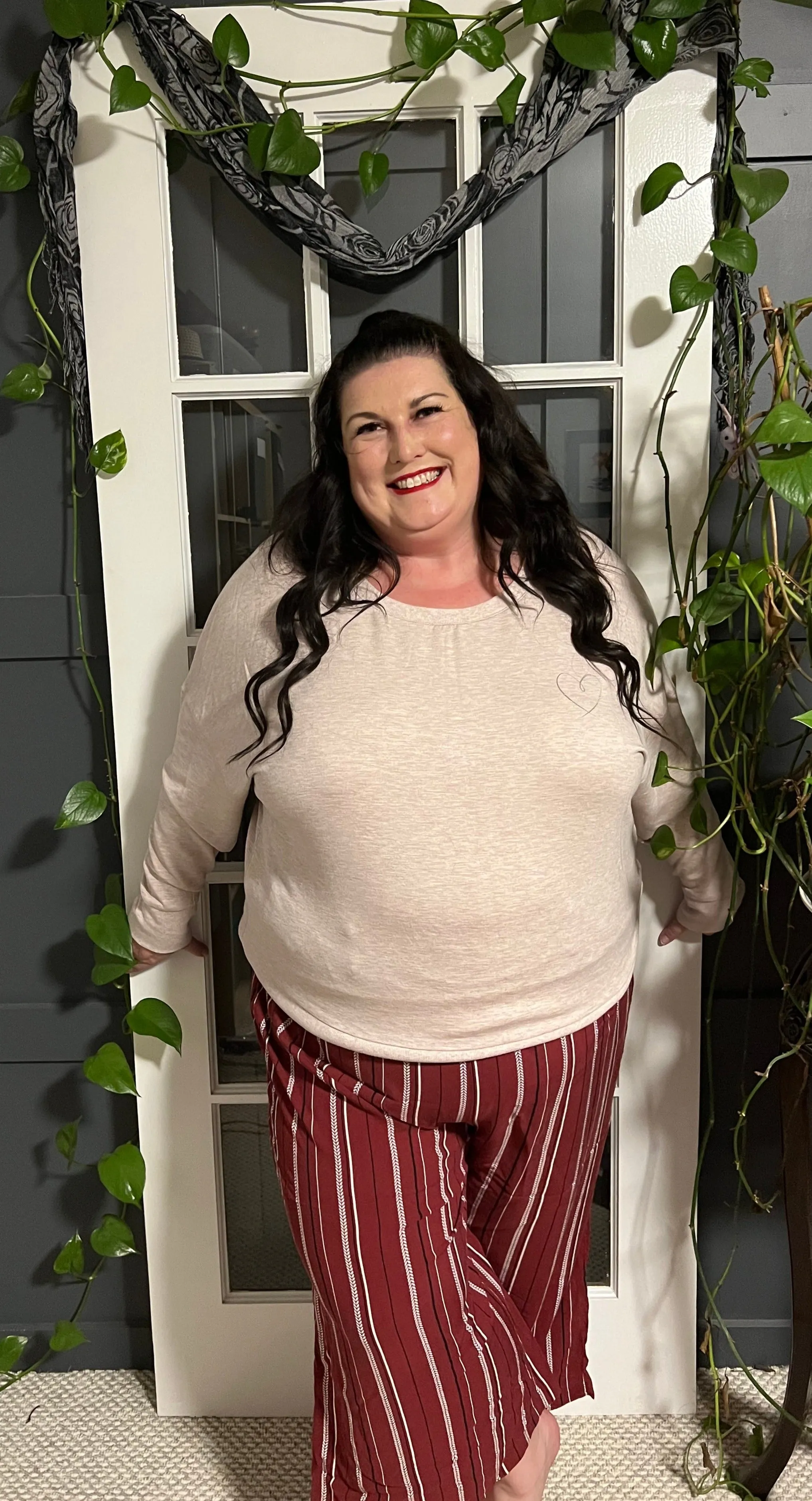 Maroon Striped Pants 4X