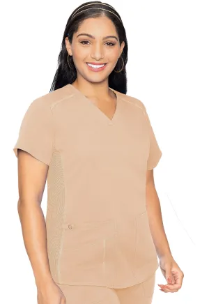 Med Couture Touch V-Neck Shirttail Racerback Top  XS-3XL /  Apricot Sorbet