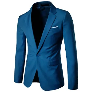 Mens Blue Slim Fit Casual Blazer