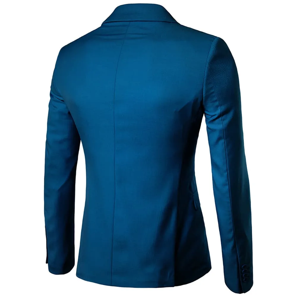 Mens Blue Slim Fit Casual Blazer